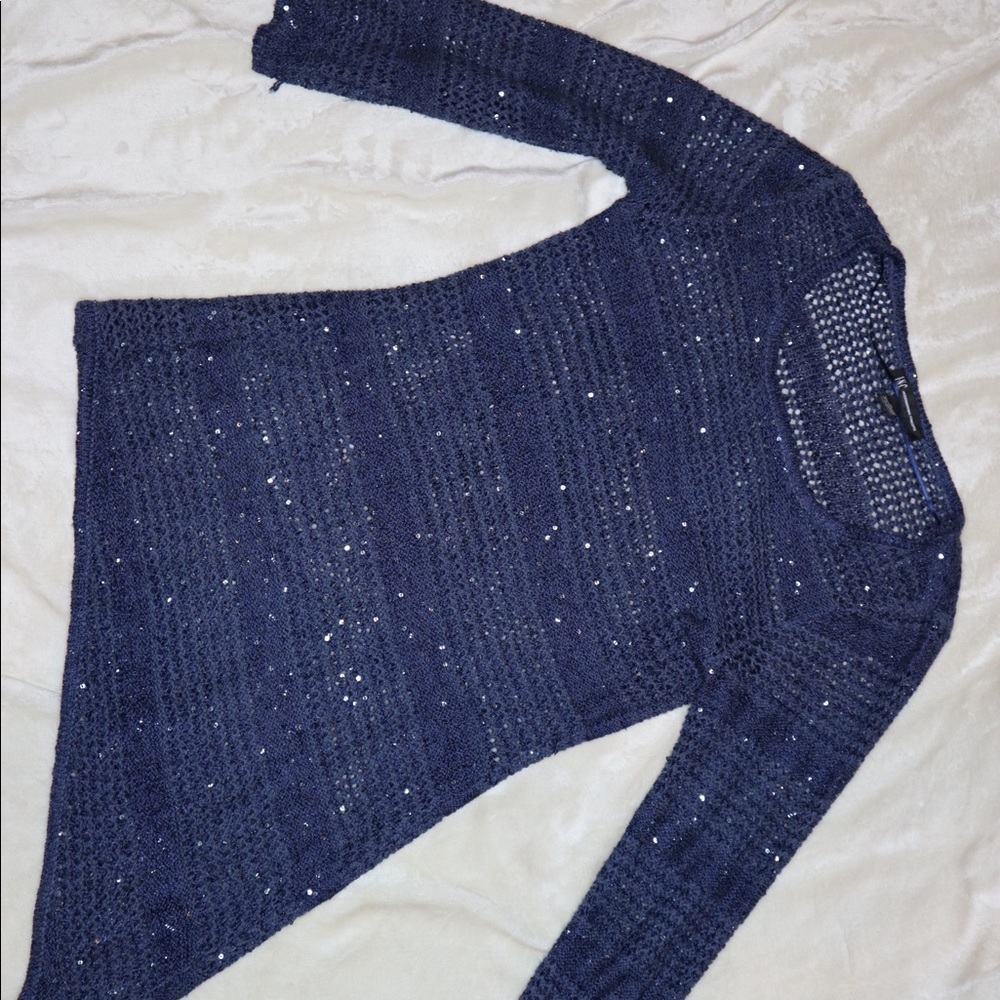 ASYMMETRICAL SPARKLE SWEATER